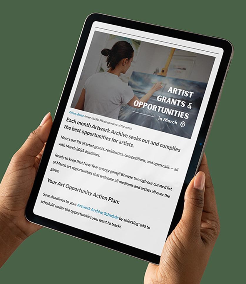 Artwork Archive Blog on an iPad