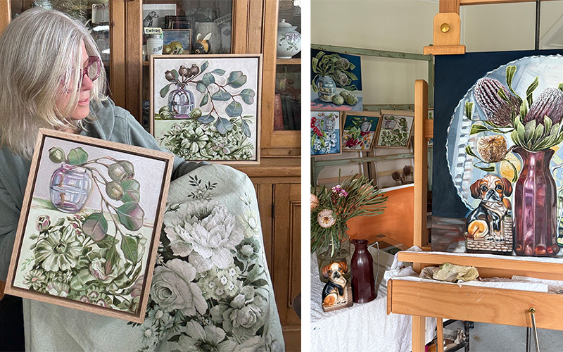 Artist Alicia Cornwell in her studio