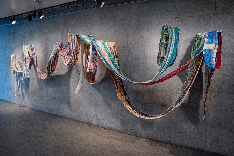 An artist’s installation of paper sculptures