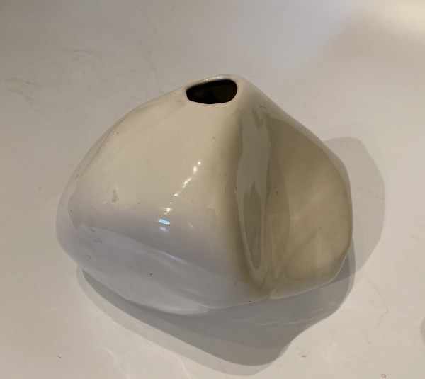 White ceramic ikebana vase