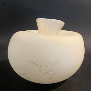Large white glass ikebana vase