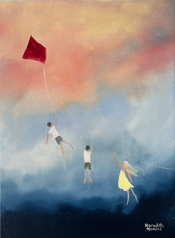 Red Kite and Yellow Dress by Meredith Howse Art