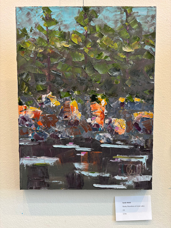 Pine Forest at Rocky Shoreline by Sarah Wold