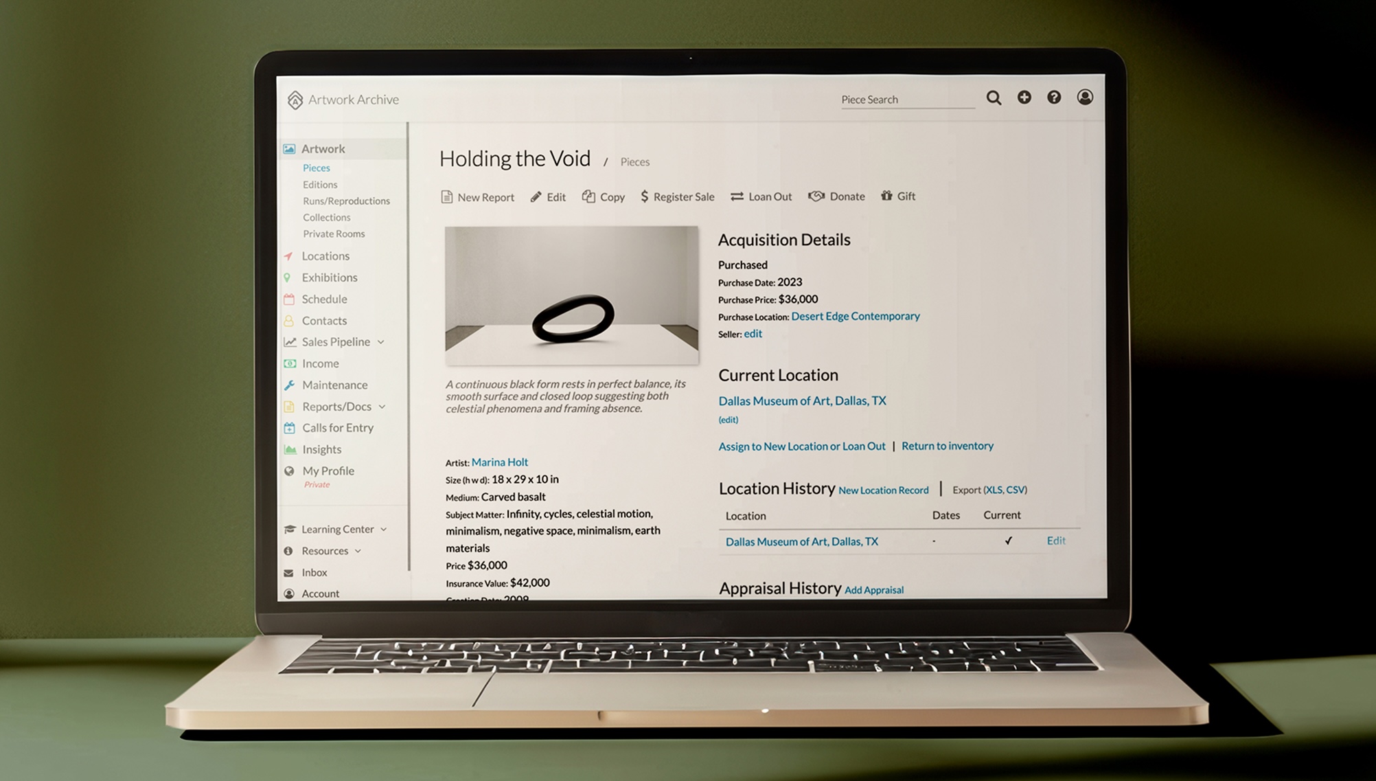 Artwork Archive Platform Interface