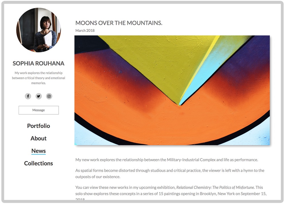 Public profile individual artwork view